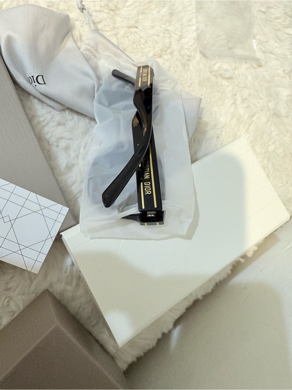 Christian Dior Black Square Sunglasses with Dark Gold Lenses - Picture 11 of 12